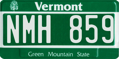 VT license plate NMH859