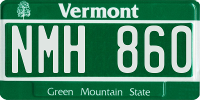 VT license plate NMH860