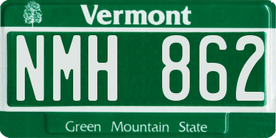 VT license plate NMH862