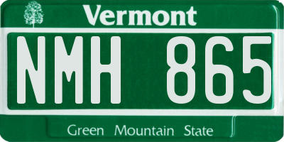 VT license plate NMH865