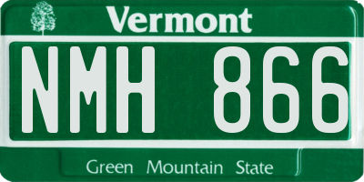 VT license plate NMH866