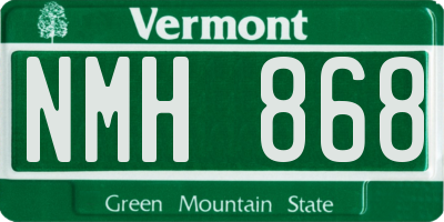 VT license plate NMH868