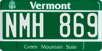 VT license plate NMH869