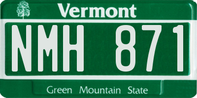 VT license plate NMH871