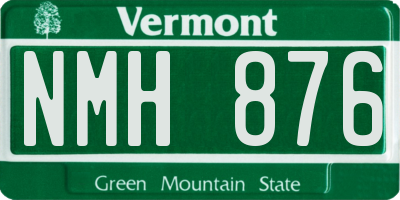 VT license plate NMH876
