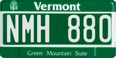 VT license plate NMH880