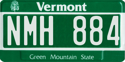 VT license plate NMH884