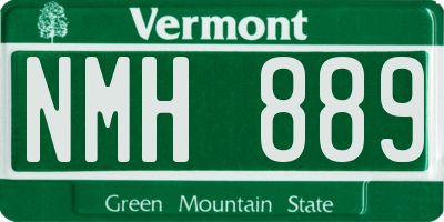 VT license plate NMH889