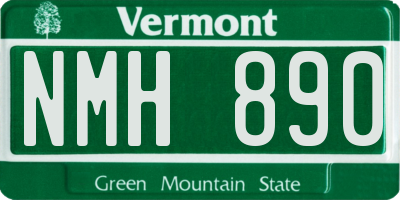 VT license plate NMH890