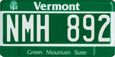 VT license plate NMH892