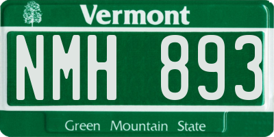 VT license plate NMH893