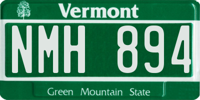 VT license plate NMH894
