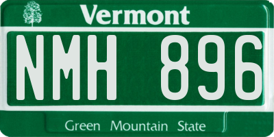 VT license plate NMH896