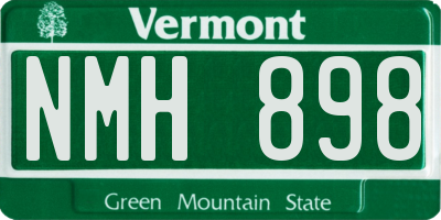 VT license plate NMH898