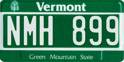VT license plate NMH899