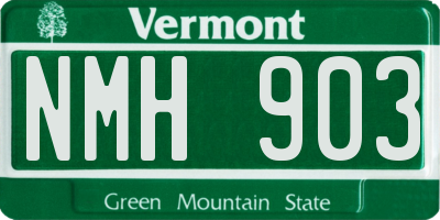 VT license plate NMH903