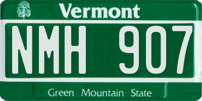 VT license plate NMH907