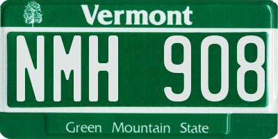 VT license plate NMH908