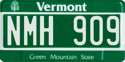 VT license plate NMH909