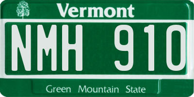 VT license plate NMH910