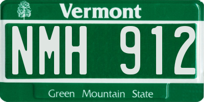 VT license plate NMH912