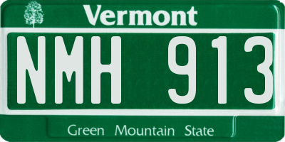 VT license plate NMH913