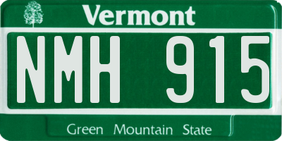 VT license plate NMH915