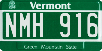 VT license plate NMH916