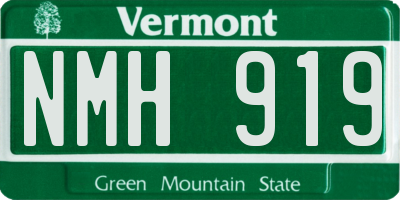 VT license plate NMH919