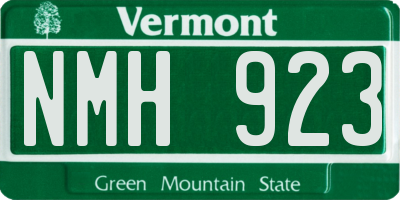 VT license plate NMH923