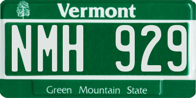 VT license plate NMH929