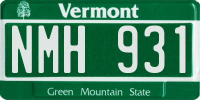 VT license plate NMH931