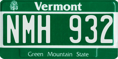 VT license plate NMH932