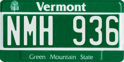 VT license plate NMH936
