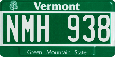 VT license plate NMH938