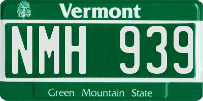 VT license plate NMH939