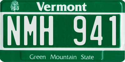 VT license plate NMH941