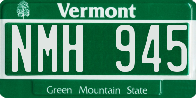 VT license plate NMH945