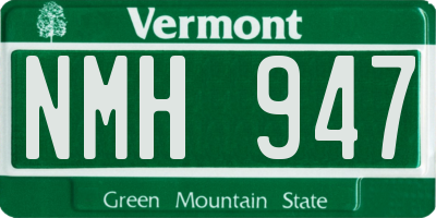 VT license plate NMH947