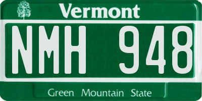 VT license plate NMH948