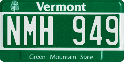 VT license plate NMH949