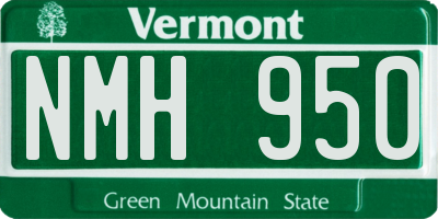 VT license plate NMH950