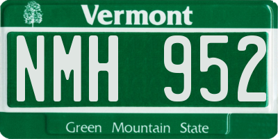 VT license plate NMH952