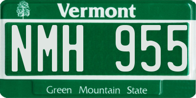 VT license plate NMH955