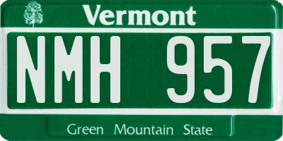 VT license plate NMH957