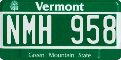 VT license plate NMH958