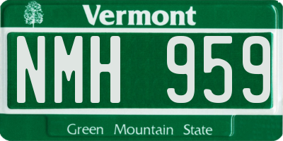 VT license plate NMH959