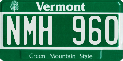 VT license plate NMH960