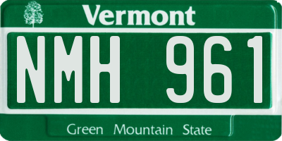 VT license plate NMH961