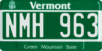 VT license plate NMH963